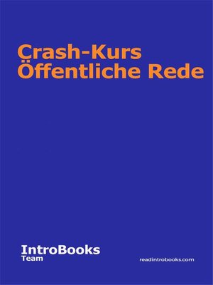 cover image of Crash-Kurs Öffentliche Rede